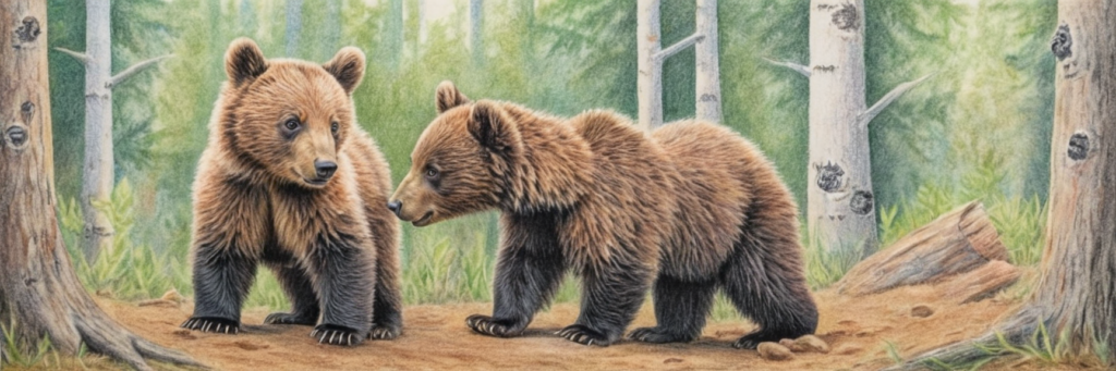 realistic coloring techniques - bears 1
