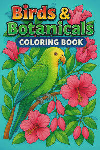 Adult coloring book Birds & Botanicals